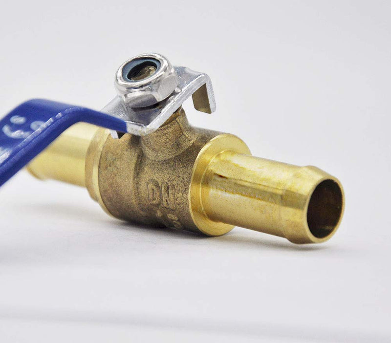 [Australia - AusPower] - YOUHO 5/8 Hose Barb Straight Through Forged Brass Micro-Cut Ball Valve, heater hose shut off valve 5/8" Hose Barb x 5/8" Hose Barb, 180 Degree Operating Handle, Water, Oil, Gas, Fuel line Fittings 