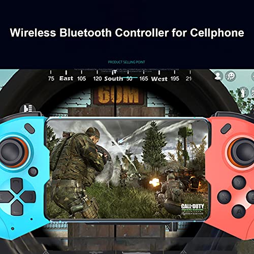 [Australia - AusPower] - Gamepad Controller for iOS, Megadream Wireless MFi Gaming Gamepad Joystick for iPhone 13/12/Pro/Mini, iPhone 11/11 Pro/Max, iPhone Xs, XR X, 8 Plus, 8, iPad, MacBook, iOS 13.4+ - Direct Play Red+Blue 