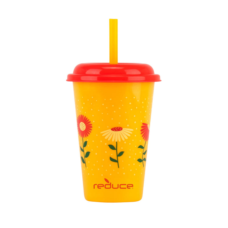 [Australia - AusPower] - Reduce GoGo's – 12 oz Kids Tumbler Set, 5 Pack – Plastic Kids Cups with Straws and Lids – Dishwasher Safe, BPA Free – An Ideal Kid's Cup for Smoothies – Mix and Match, 5 Fun Designs, Sweet 5 Count (Pack of 1) Strawberry Banana 