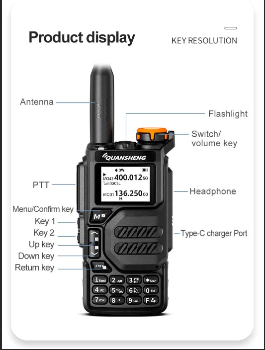 [Australia - AusPower] - UV-K5 Dual Band Radio 5 Watt Output Portable Two-Way Radio with NOAA Weather Alert Walkie Talki FM (1pc) 1pc 