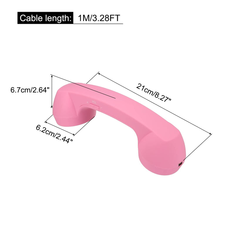 [Australia - AusPower] - MECCANIXITY Retro Telephone Handset Wireless Phone Telephone Receiver for Microphone Speaker Matte Pink 