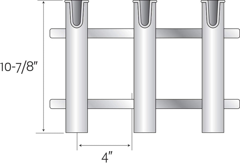 [Australia - AusPower] - SeaSense Single Piece 3 Rack Rod Holder, White 