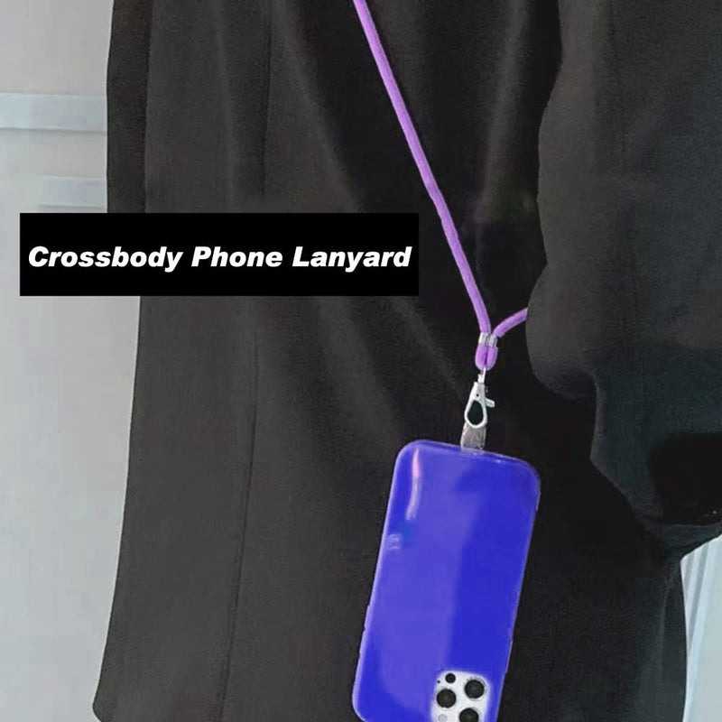 [Australia - AusPower] - Phone Lanyard Set, Includes Adjustable Neck Strap & Phone Tether Tab, Crossbody Phone Lanyard for Phones Full Coverage Case (Purple) 