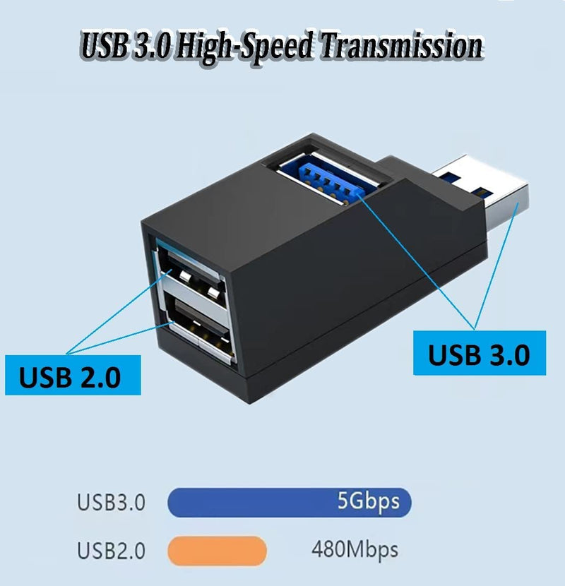 [Australia - AusPower] - USB Hub Splitter 3 Ports Super Speed 5Gbps Extender, USB 3.0 A Adapter with Lanyard and Safety Helmet, for MacBook Pro/Air, PS4, Laptop, PC, Surface Pro, iMac, Mobile HDD, Keyboard, Mouse 