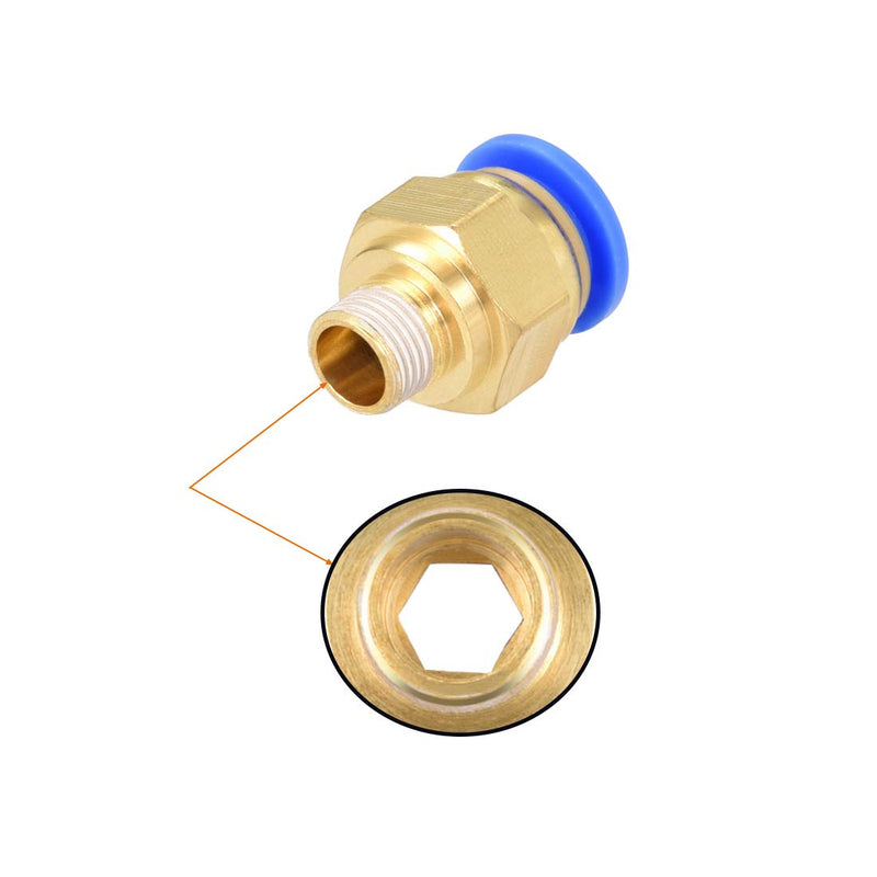 [Australia - AusPower] - uxcell Straight Pneumatic Push to Quick Connect Fittings G1/8 Male x 10mm Tube OD 10pcs 