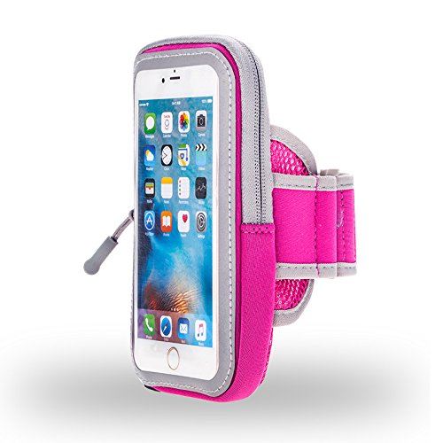 [Australia - AusPower] - Touch Screen Sport Running Armband Case Bag for Samsung Galaxy S10+ / A7 / S7 / S6 Edge+ / Motorola G5 Plus/Moto Z3 / Z3 Play / G6 / G6 Play / E5 Play/OnePlus 6 / Huawei P20 Pro (Hot Pink) 