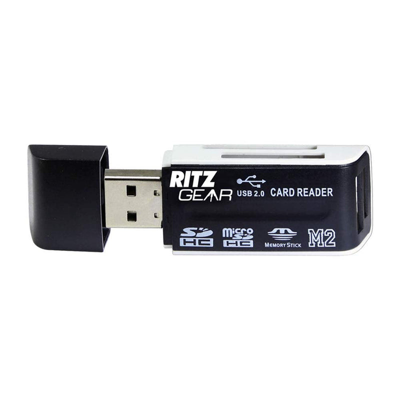 [Australia - AusPower] - Ritz Gear Dual USB SD Card Reader 4-in-1 SD Memory Card Reader USB 2.0 (3-Pack) 3 Pack 