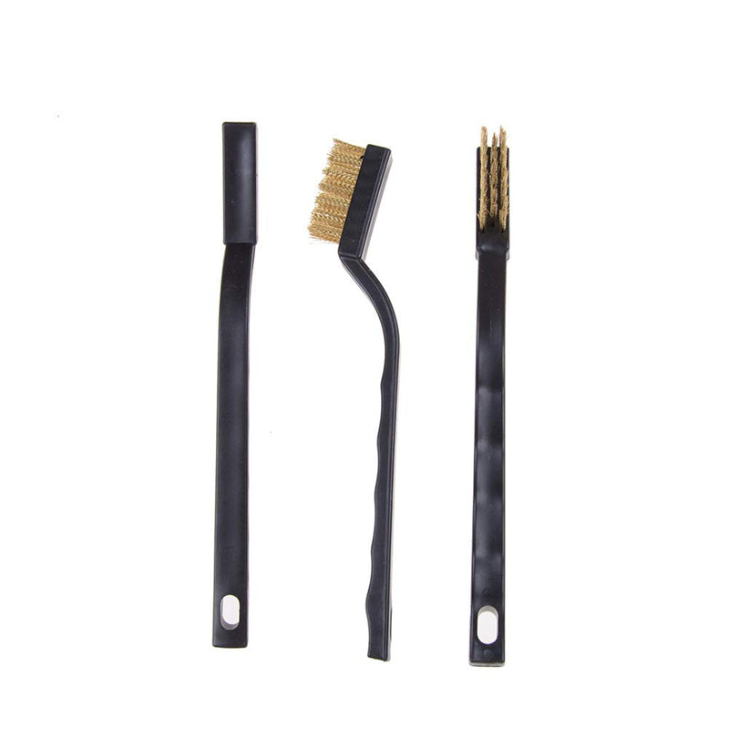 [Australia - AusPower] - 30PCS Mini Wire Brush Brass Brush,Curved Handle Masonry Brush Wire Bristle for Cleaning Welding Slag and Rust (Brass) 