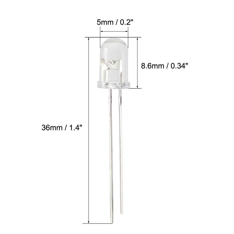 [Australia - AusPower] - uxcell 20pcs Photosensitive Diode Photodiodes Light Sensitive Sensors,5mm Clear Round Head Receiver Diode 