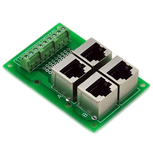 [Australia - AusPower] - Electronics-Salon RJ45 8P8C Jack 4-Way Buss Breakout Board, Terminal Block, Connector. 