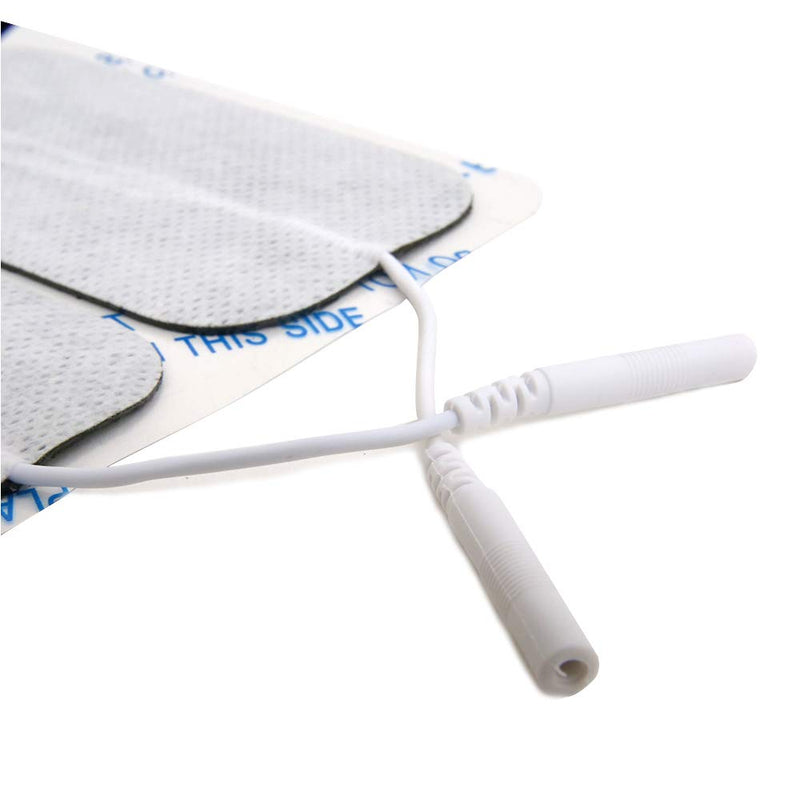 [Australia - AusPower] - reserv 2" x 4" Rectangle Premium Re-Usable Self Adhesive Electrode Pads for TENS/EMS Unit, Fabric Backed Pads with Premium Gel (White Cloth and Latex Free)(16 Electrodes) 16 Count (Pack of 1) 