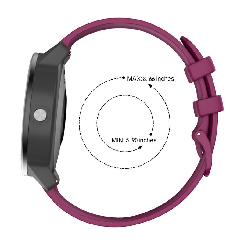 [Australia - AusPower] - ISABAKE Band Replacement for Garmin Vivoactive 4 ,22mm Silicone Strap Compatible with Samsung Galaxy Watch 46mm/Gear S3 Frontier/Classic , Quick Release Wristband for Smartwatch Accessories(Wine red) Wine red 