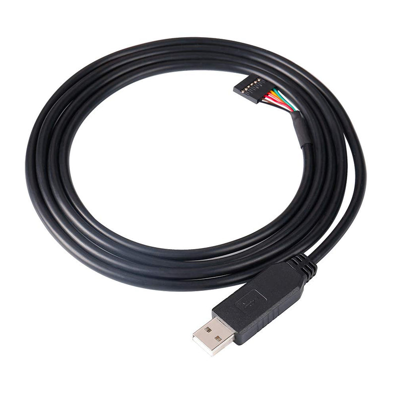 [Australia - AusPower] - DTECH FTDI USB to TTL Serial 5V Adapter Cable 6 Pin 0.1 inch Pitch Female Socket Header UART IC FT232RL Chip Windows 11 10 8 7 Linux MAC OS (6ft, Black) 6ft/1.8m 