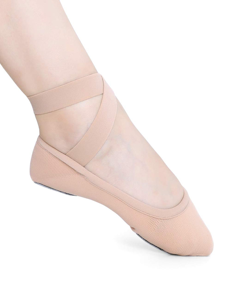 [Australia - AusPower] - Daydance Girls Women Ballet Shoes Canvas 4 Way Stretch Dance Slippers no Strings 7 