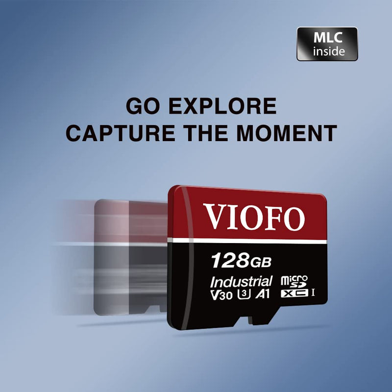 [Australia - AusPower] - VIOFO 128GB High Speed MLC Micro SD U3 Memory Card with Adapter Support Ultra HD 4K Video Recording 