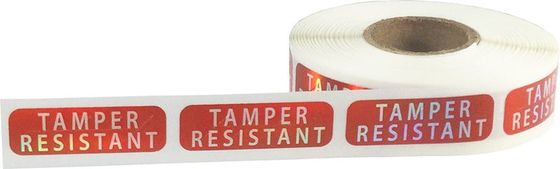 [Australia - AusPower] - Tamper-Resistant Metalized Labels, 0.5" x 1.5" Adhesive Stickers, 500-Pack Red Metalized 