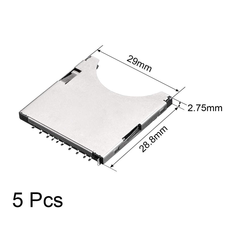 [Australia - AusPower] - uxcell SD Memory Card Socket Holder Spring Loaded Push Type 10 Pin 5pcs 