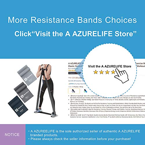 [Australia - AusPower] - A AZURELIFE Resistance Bands Set, Professional Non-Latex Elastic Exercise Bands, 5 ft. Long Stretch Bands for Physical Therapy, Yoga, Pilates, Rehab, at-Home or The Gym Workouts, Strength Training Gray 