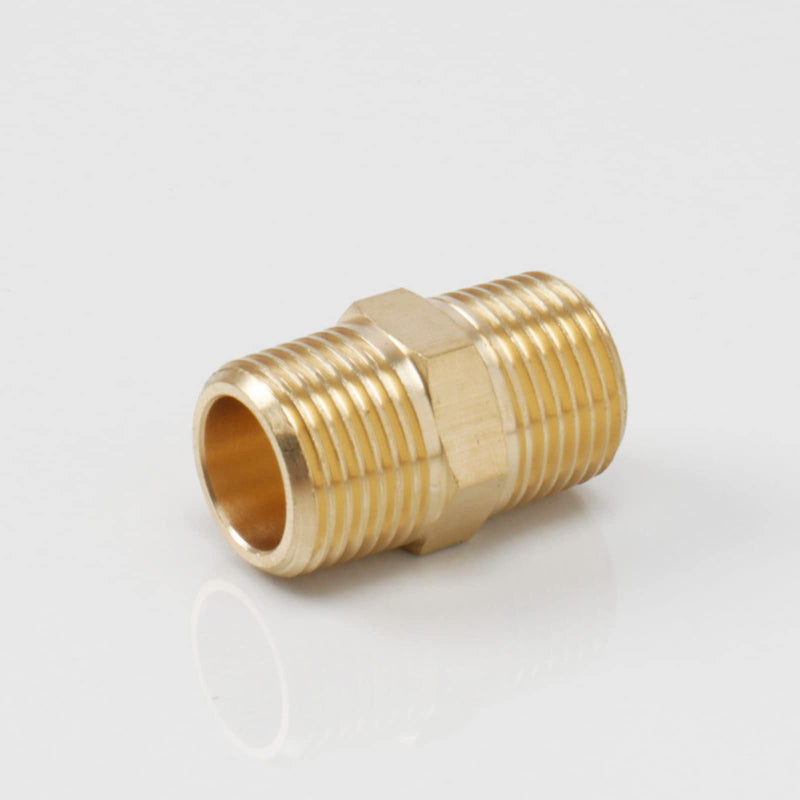 [Australia - AusPower] - BathAce Solid Brass Hex Nipples , Thread-Good Airtightness, Heavy Brass Pipe Adapter Fittings, Equal Connectors (3/8 NPT x 3/8 NPT Male, 5) 3/8 NPT x 3/8 NPT Male 