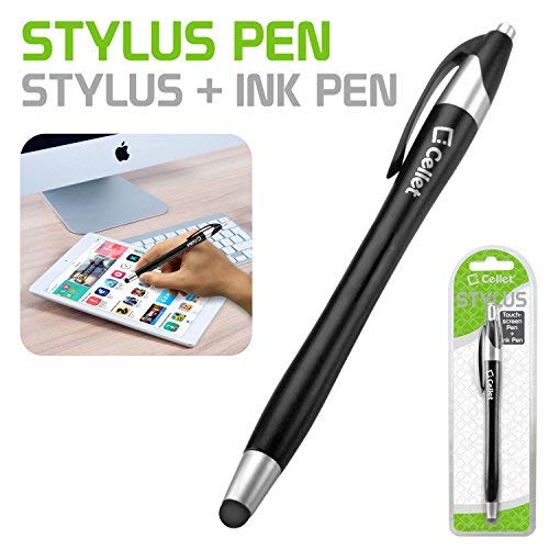 [Australia - AusPower] - Cellet Black Executive Ultra Thin Touch Screen Stylus Pen and Ink Pen Combo Compatible to Samsung Galaxy S21 S20 S10 S10e S10 S10 Plus/S9 Plus S9 Note 20 10 9, iPad, iPad Air, iPad Pro, iPad Mini 