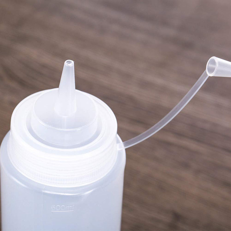 [Australia - AusPower] - 1 Piece Plastic Squeeze Bottle Plastic Squeeze Condiment Bottle Ketchup BBQ Sauce Dispensing Bottle with Twist On Cap Lids for Sauce Ketchup Craft Paint(12 Oz, White) 