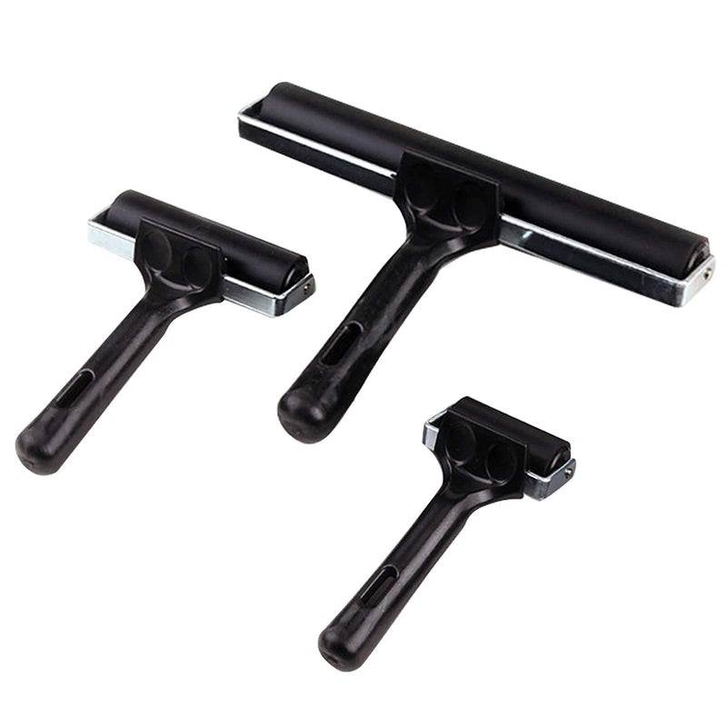 [Australia - AusPower] - 3 Packs Printmaking Brayer - Brayer Rollers for Crafting, Vinyl Hard Rubber Roller Brayers, Cricut Roller for Gluing, Printing, Inking and Stamping(Black) Balck 