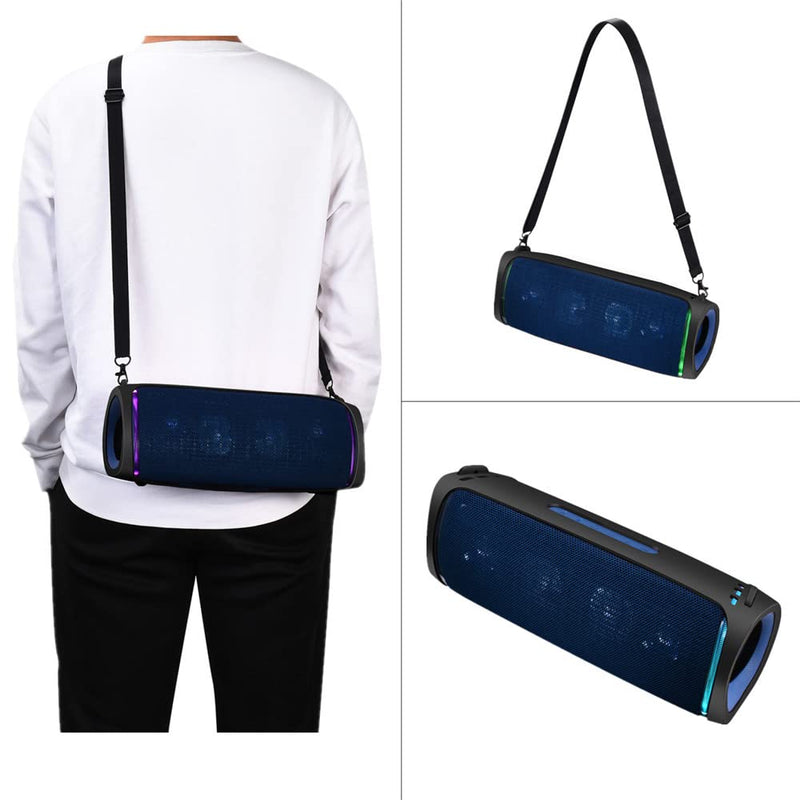 [Australia - AusPower] - Ferbao Silicone Case for Sony SRS-XB43 Speaker Protective Cover Bag with Shoulder Strap and Carabiner (Black) Black 