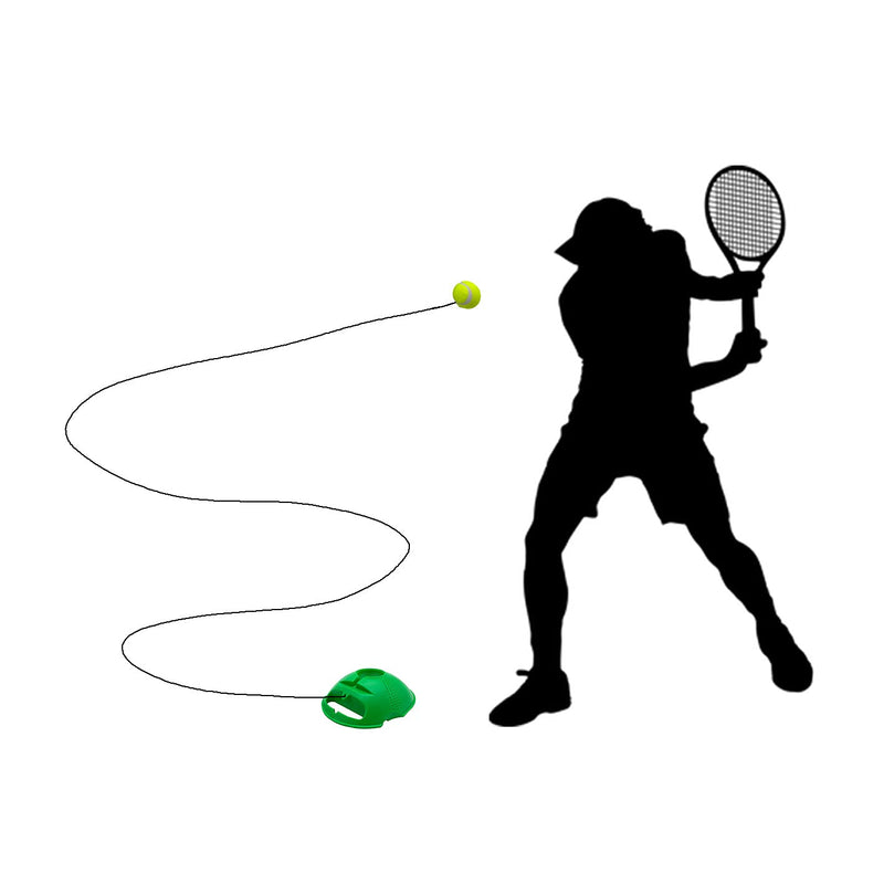 [Australia - AusPower] - TaktZeit Tennis Trainer Self Training Rebound Baseboard Tennis Training Gear with 2 String Balls Green 