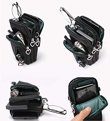[Australia - AusPower] - Women Nylon Cell Phone Purse Travel Crossbody Bag Wristband Sport Armband Wallet For Galaxy S10 Plus S9 Plus A50 A7 J7 Prime J7 V J7 Pro J4, Moto G7 Z4 Z3 G6 E5 Play, HTC U12 Plus, OnePlus 6T (Black) Black 