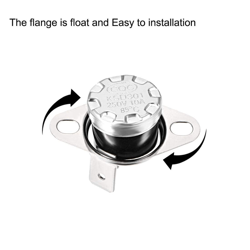 [Australia - AusPower] - uxcell KSD301 Thermostat 85°C/185°F 10A Normally Closed N.C Adjust Snap Disc Temperature Switch for Microwave Oven Coffee Maker 5pcs 