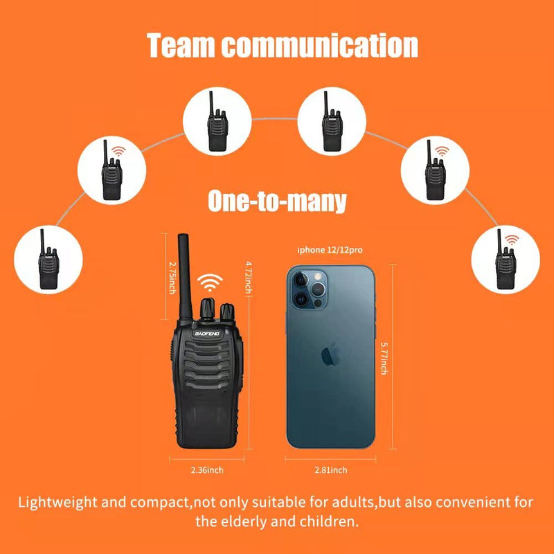 [Australia - AusPower] - BAOFENG Walkie Talkies Long Range for Adults Kids Two Way Radios with Earpieces,16 Channel UHF, Rechargeable Handheld 2-Way Radios with Flashlight （2 Pack）, black, 88A 