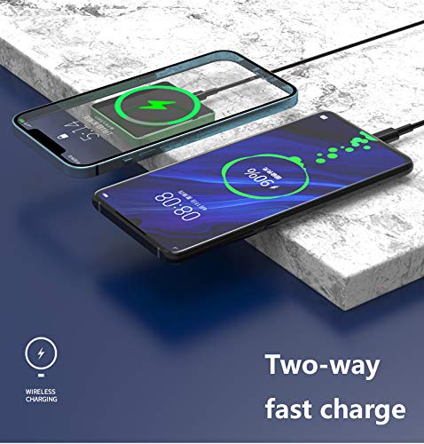 [Australia - AusPower] - Mag-Safe Magnetic Wireless Power Bank, 20W Magnetic Portable Charger PD Quick Cell Phone Charger, Compatible for iPhone 12/12 Mini/Pro/Max/iwatch/AirPods,5000mAh/10005mAh USB Back Up Power Supply blue 10000mAh 