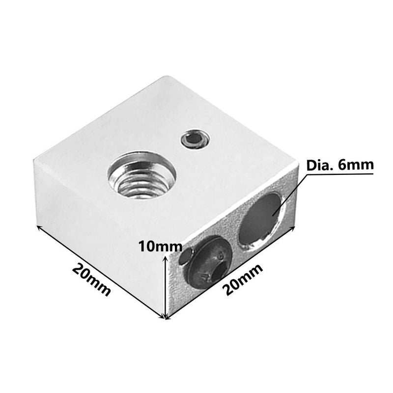 [Australia - AusPower] - Saiper Aluminum Heater Block Specialized for MK7 MK8 Makerbot Reprap 3D Printer Extruder Kit (Pack of 5pcs) 