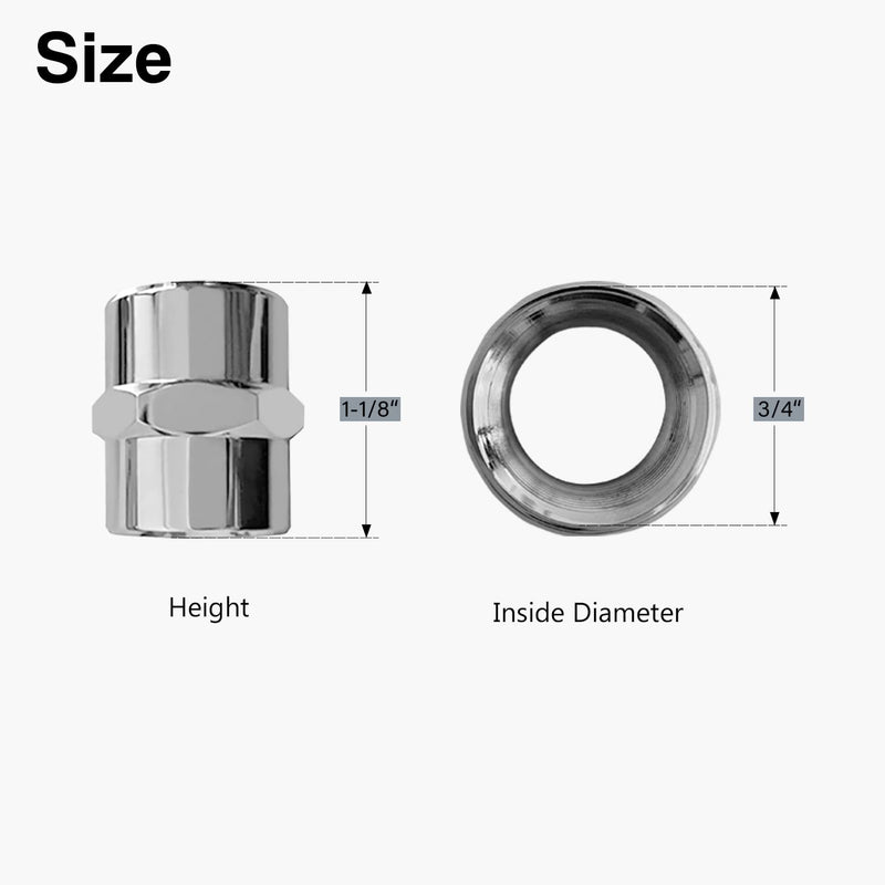 [Australia - AusPower] - Naiture Brass 1/2" IPS Female Threaded Pipe Fitting Coupling, Chrome Finish 