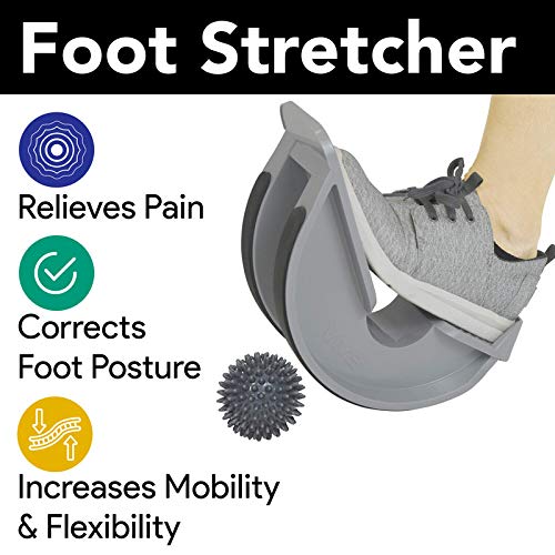 [Australia - AusPower] - ProHeal Foot Rocker Calf Stretcher with Spiked Ball Massager - for Plantar Fasciitis, Achilles Tendonitis - Calf, Foot, Heel, and Ankle Stretcher - Lower Leg Pain Relief - Black with Blue Ball 