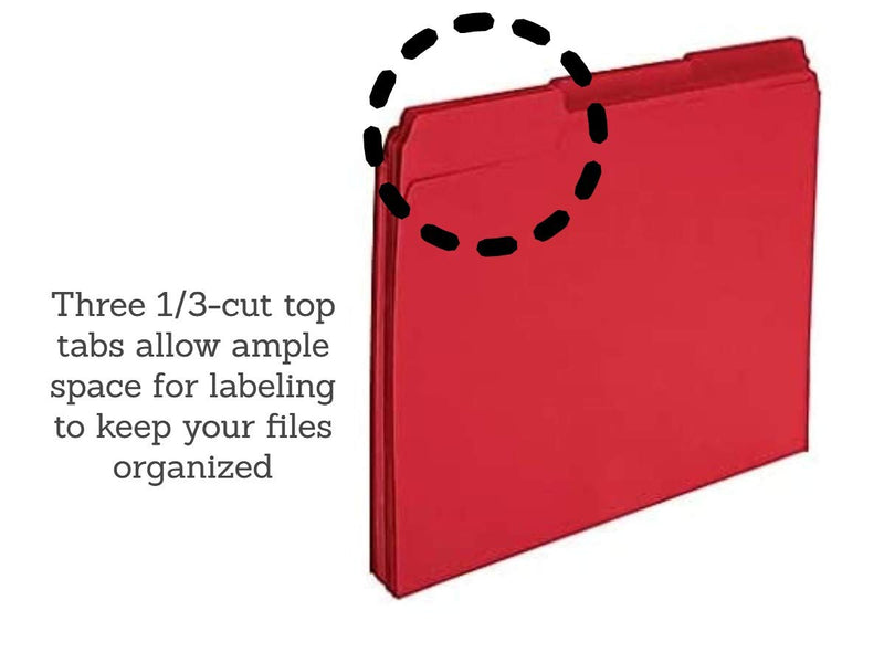 [Australia - AusPower] - 1InTheOffice Red File Folders, Top-Tab File Folders, 3 Tab, Red, Letter Size, 24/Pack 