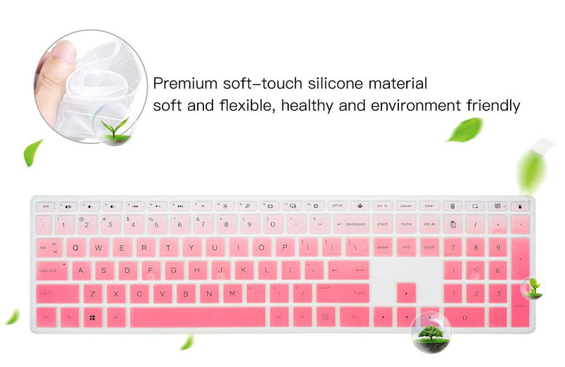 [Australia - AusPower] - Keyboard Skin Cover for HP Pavilion 27 All in One PC 27-xa0014/27 Xa0055Ng/0370Nd/0076Hk/0010Na, HP Pavilion 24-inch 24-xa0020 Xa0002A Xa0032 xa0013w, HP Pavilion All in One Accessories, Ombre Pink 