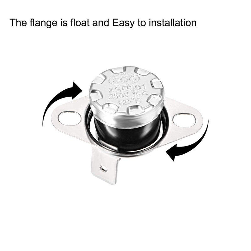 [Australia - AusPower] - uxcell KSD301 Thermostat 125°C/257°F Normally Closed N.C Adjust Snap Disc Temperature Switch for Microwave,Oven,Coffee Maker 5pcs 