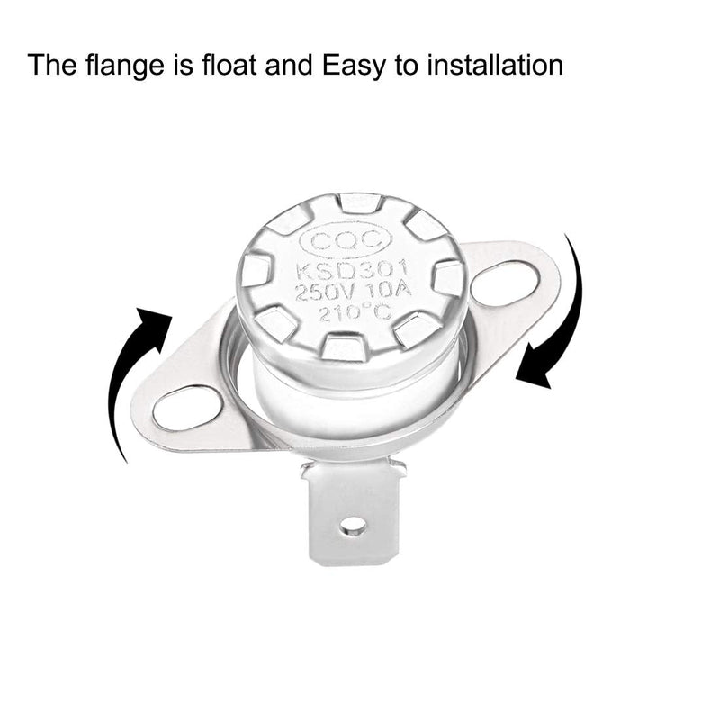 [Australia - AusPower] - uxcell KSD301 Thermostat 210°C/410°F 10A Normally Closed N.C Adjust Snap Disc Temperature Switch 2pcs 