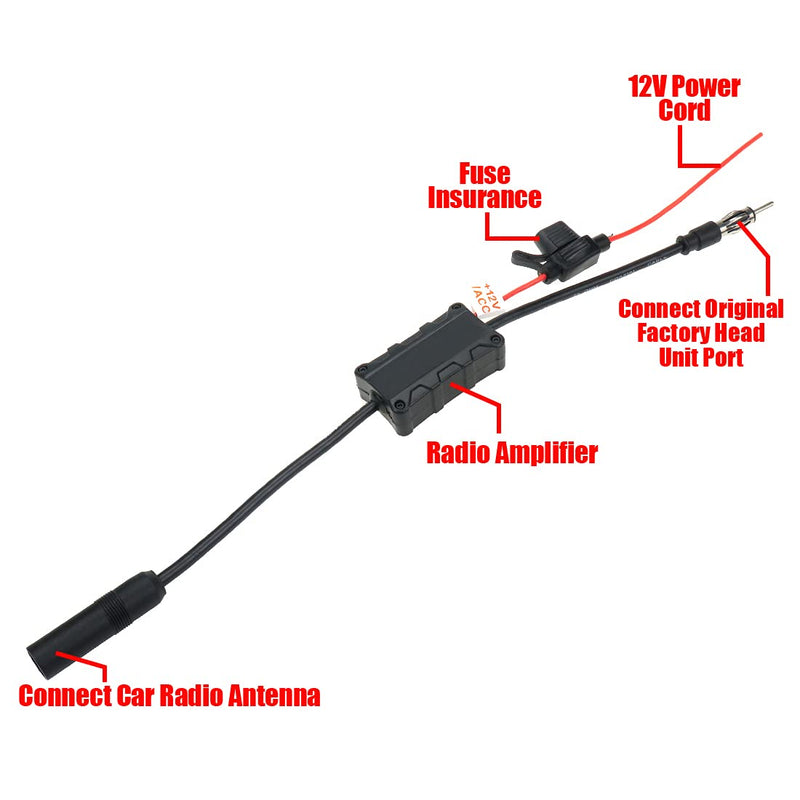 [Australia - AusPower] - AUTUT Car Radio Antenna Booster Signal Amplifier for AM FM Radio Stations 