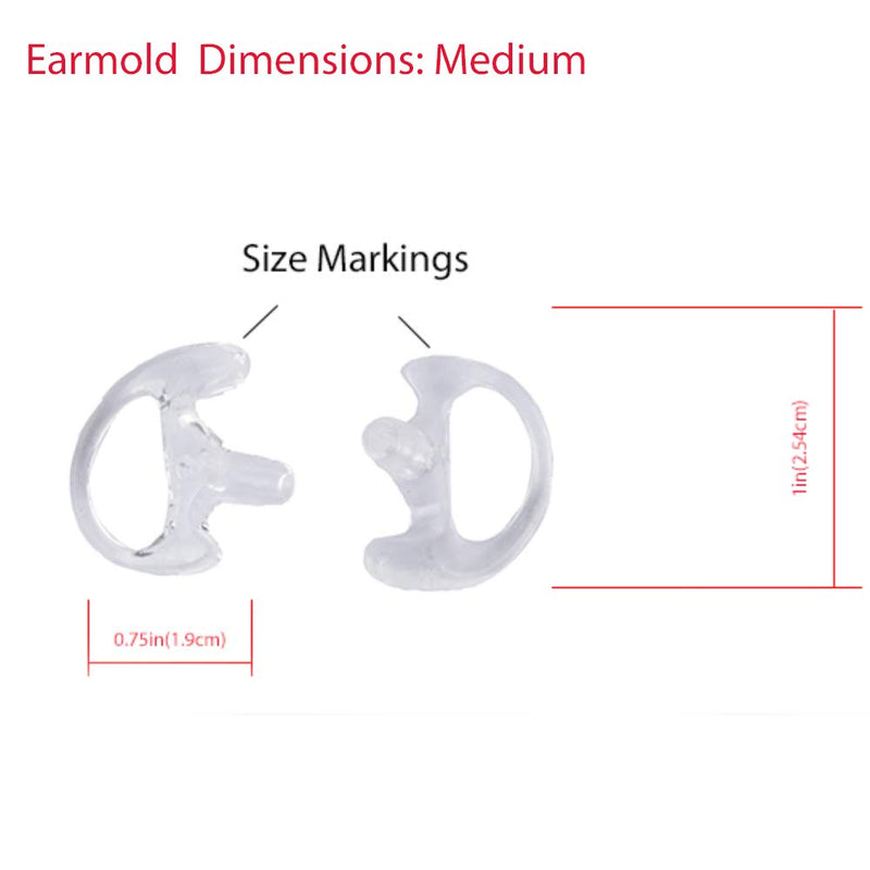 [Australia - AusPower] - Motorola XPR 7550 Earpiece,Caroo 2 Wire Surveillance Kit Headset with One Pair Medium Earmolds for APX4000 6000 7000 8000 XPR6350 6550 6580 7350 7350e 7380 7550e 7580 7580e Two Way Radio Walkie Talkie 