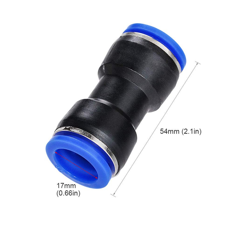 [Australia - AusPower] - JJDD Carkio Air Tool Fittings,20 X Air Piping 16mm to 16mm (5/8) Straight Push Connectors Plastic Push Tube Quick Connect Fittings Pneumatic Connectors Air Line Fittings Tube Fittings Push Lock 16mm 20pcs 