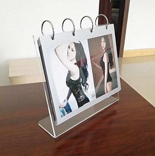 [Australia - AusPower] - leoyoubei Poster Frame,Clear Acrylic Sided Frames Desktop Display Holder with Vertical Stand and 4mm Thicker Menu Holders,PVC Photo Clip 7 Shows 14 Photos Photography Studio/Album ("L"-5X7") 