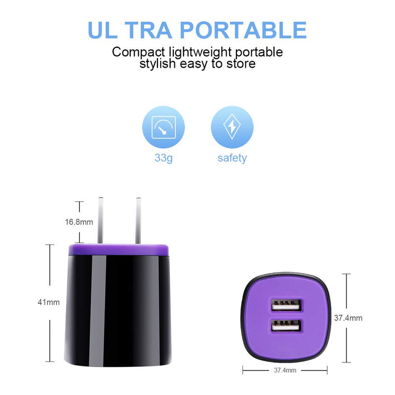[Australia - AusPower] - USB C Fast Charger for Samsung Galaxy S22 S21 Plus Ultra S20 FE S10e S9 S8 A10e A01 A11 A13 A31A21 A20 A50 A51 A71,Type C Fast Charging Block Wall Plug,C Charger Cable Fast Charging 6ft Phone Cord Purple 