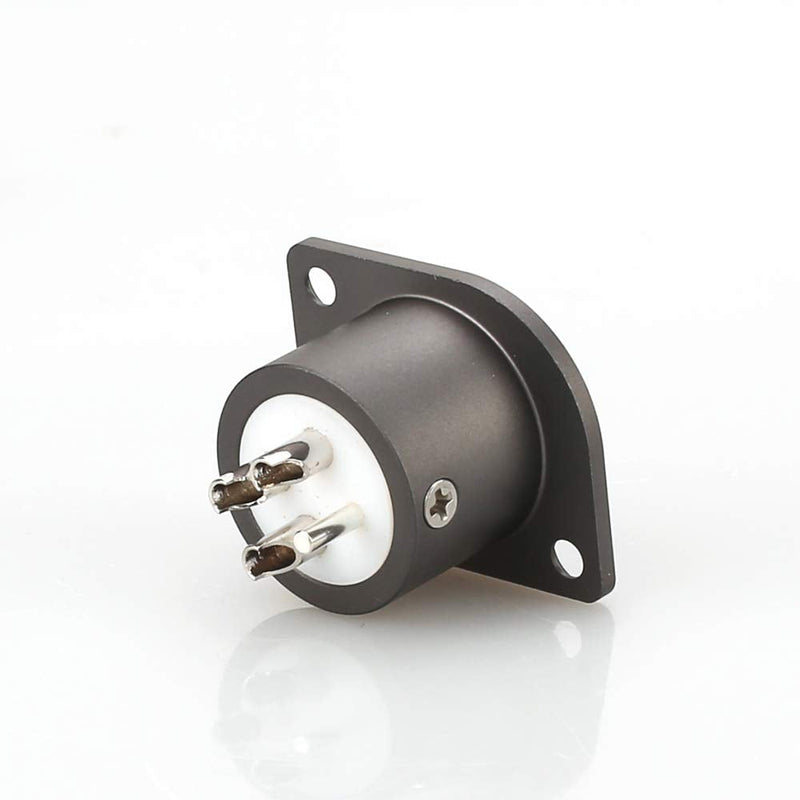 [Australia - AusPower] - Viborg Male XLR Receptacle, Pure Copper XLR Panel Mount Jack, Audiophile Soldering XLR Chasis Connector with PTFE Insulator 1PC(Rhodium Plated) Rhodium Plated 