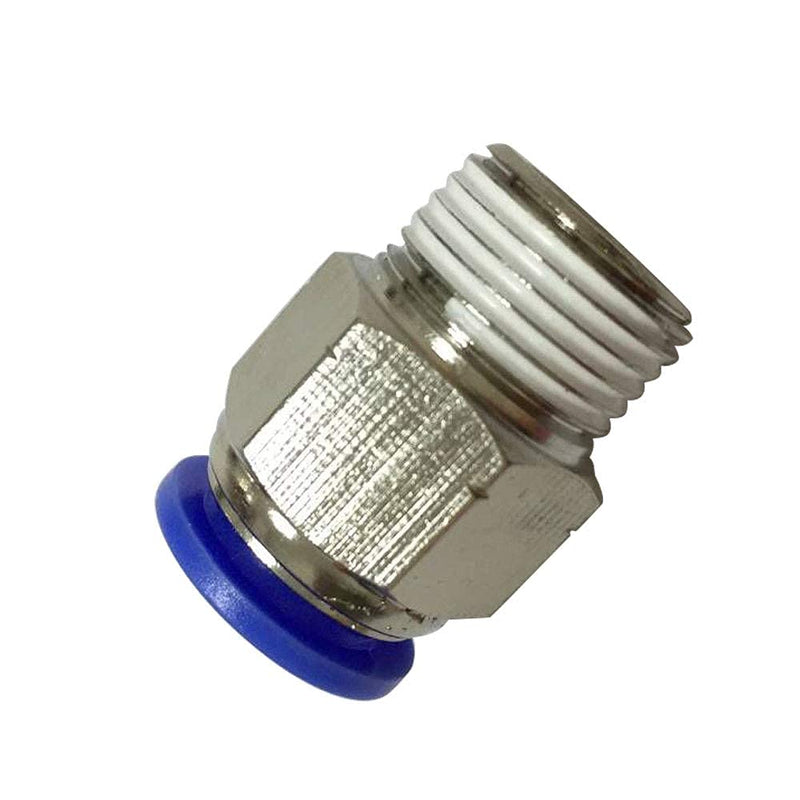 [Australia - AusPower] - Avanty Pneumatic Push to Connect Tube Fitting Male Straight Adapter with Sealant 6mm OD x 1/8" NPT Male PBT & Nickel Plated Brass (Pack of 10) 