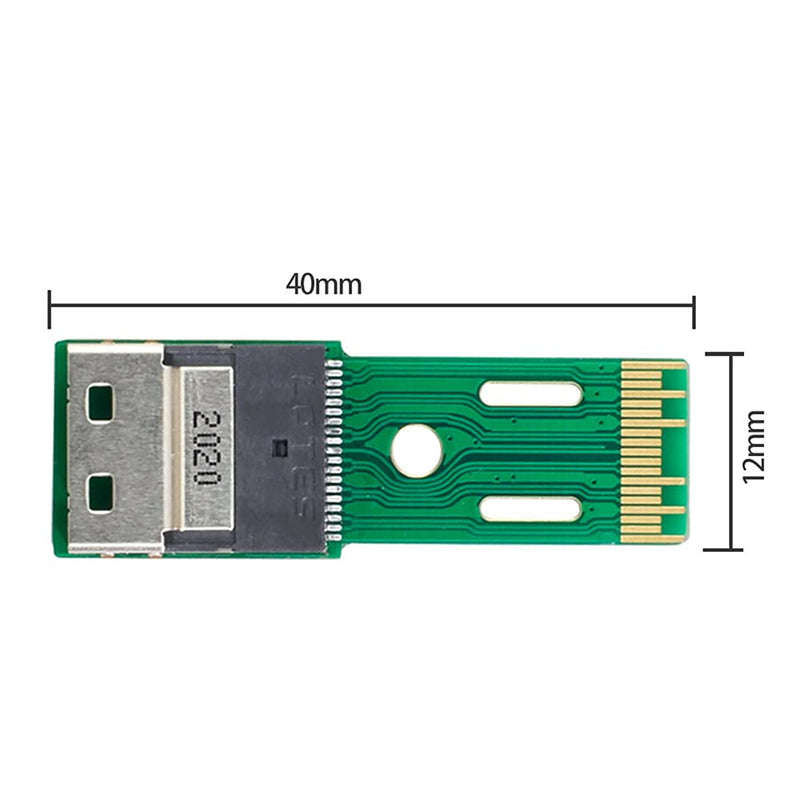 [Australia - AusPower] - NFHK PCI-E Slimline SAS 4.0 SFF-8654 4i 38pin to SFF-8654 38pin Male to Female Extender Adapter Test Tools Green 4i 