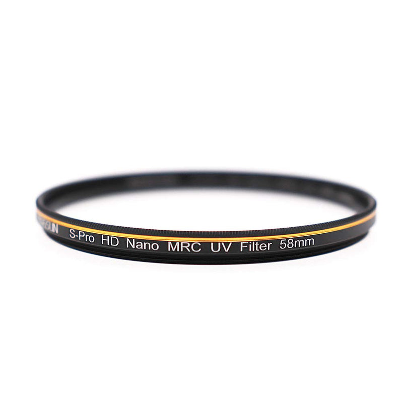 [Australia - AusPower] - JONGSUN 58mm UV Filter, S-Pro HD Nano MRC Camera Ultraviolet Protection Filter, Multicoated, B270, Ultra-Slim, Lens Cloth Kit 