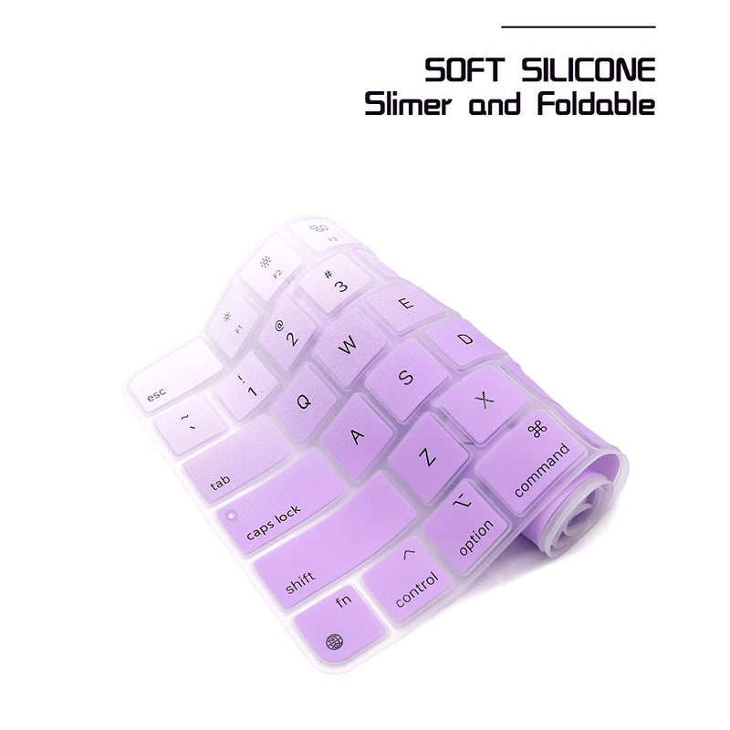 [Australia - AusPower] - HRH Silicone Keyboard Cover for Apple iMac 24 Inch 2021 Newest Magic Keyboard with Touch ID A2449 Keyboard Cover Protector Skin,for Apple iMac 24 Inch M1 Chip 2021 Magic Keyobard A2450-Mint Purple Mint purple 