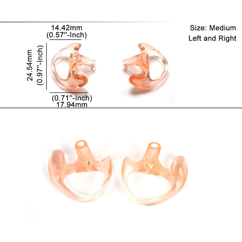 [Australia - AusPower] - HYS Surveillance Kit Earpiece Clip Microphone PTT with One Pair Medium Earmolds (Two-Wire: 3.8ft/4.3ft) for BPR40 RMM2050 RDV2020 RDU4100 Radio Acoustic Tube Headset 